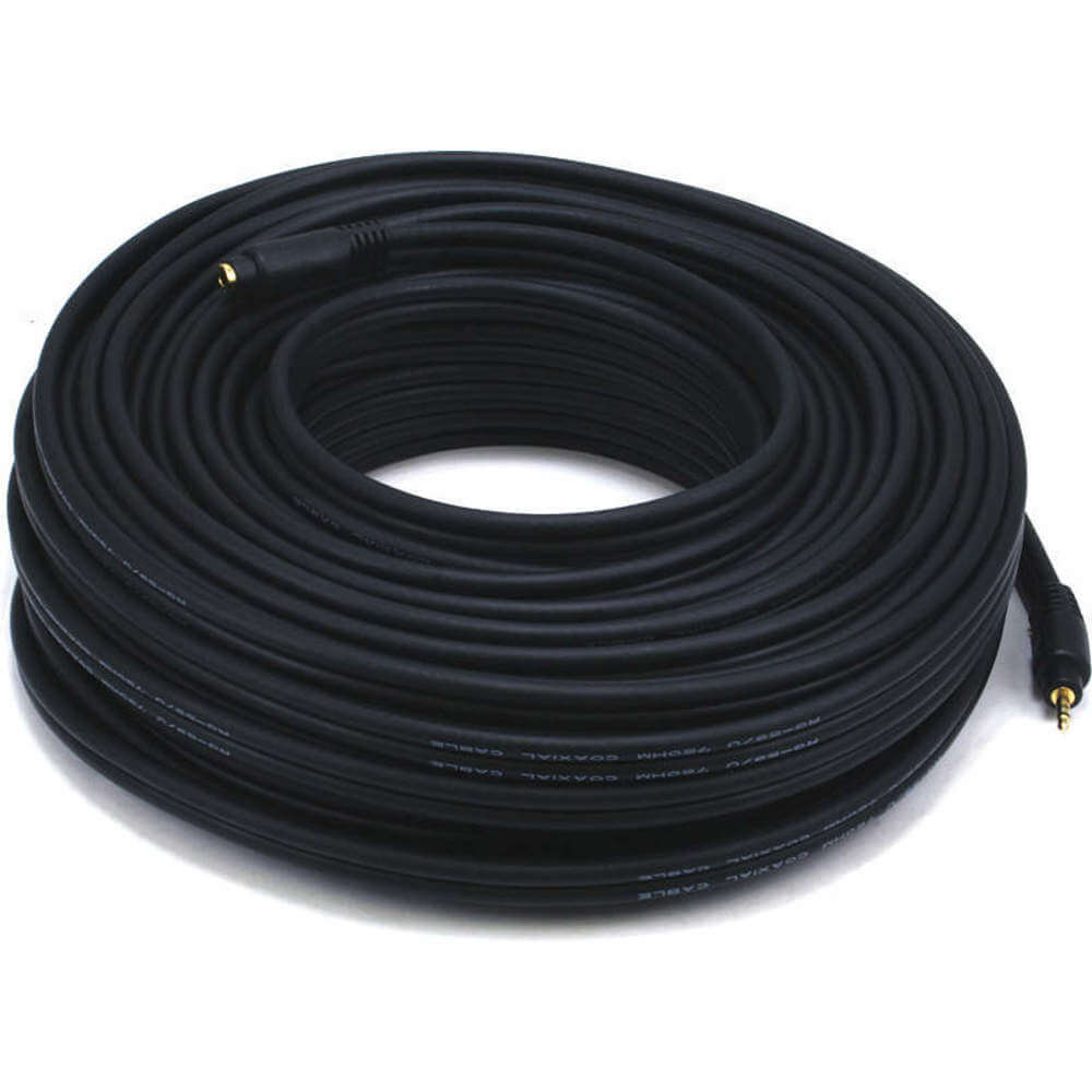 Audio/Visual Cable 3.5mm M/F External Cable Black 100 feet
