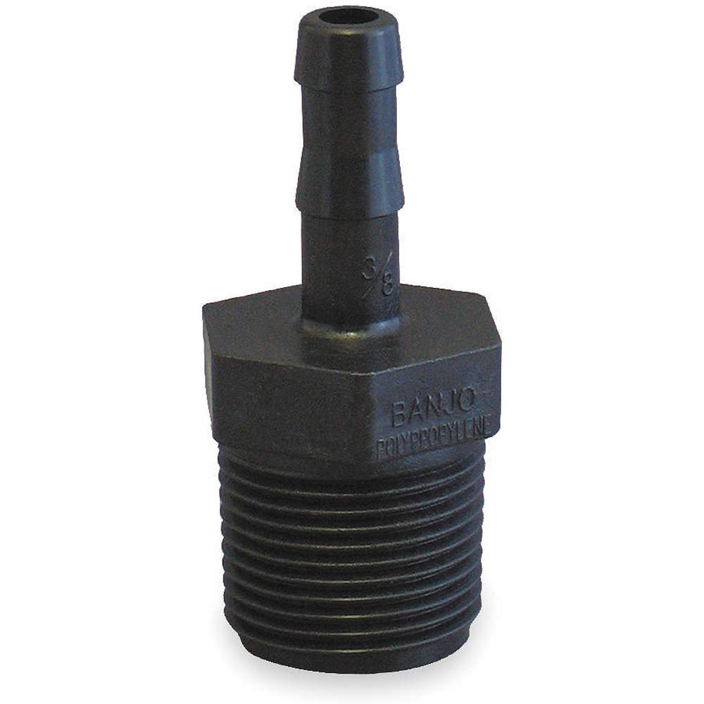 Banjo HB025050 Poly Straight Hose Barb, 1/4 Inch Mpt X 1/2 Inch Size