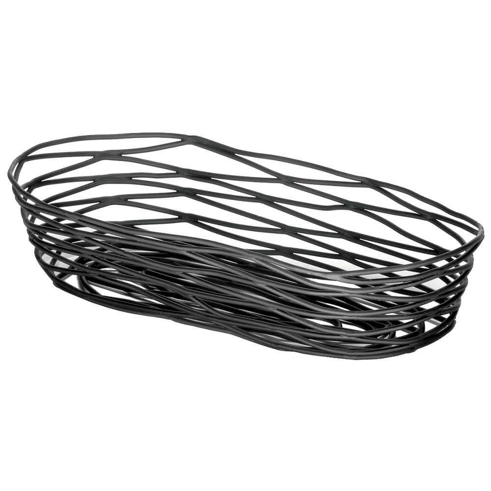 Tablecraft BK11709 Artisian Basket Oblong Black Metal PK6 6EYT4