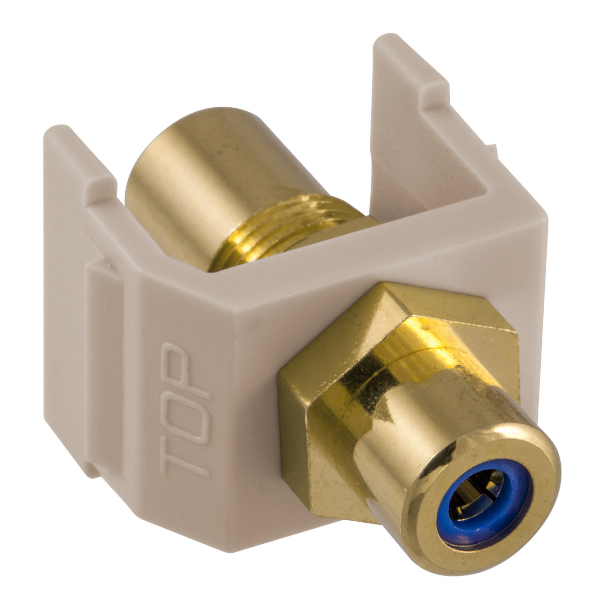 Av Connector, Rca Female To Female, Blue Insulator, Almond Housing