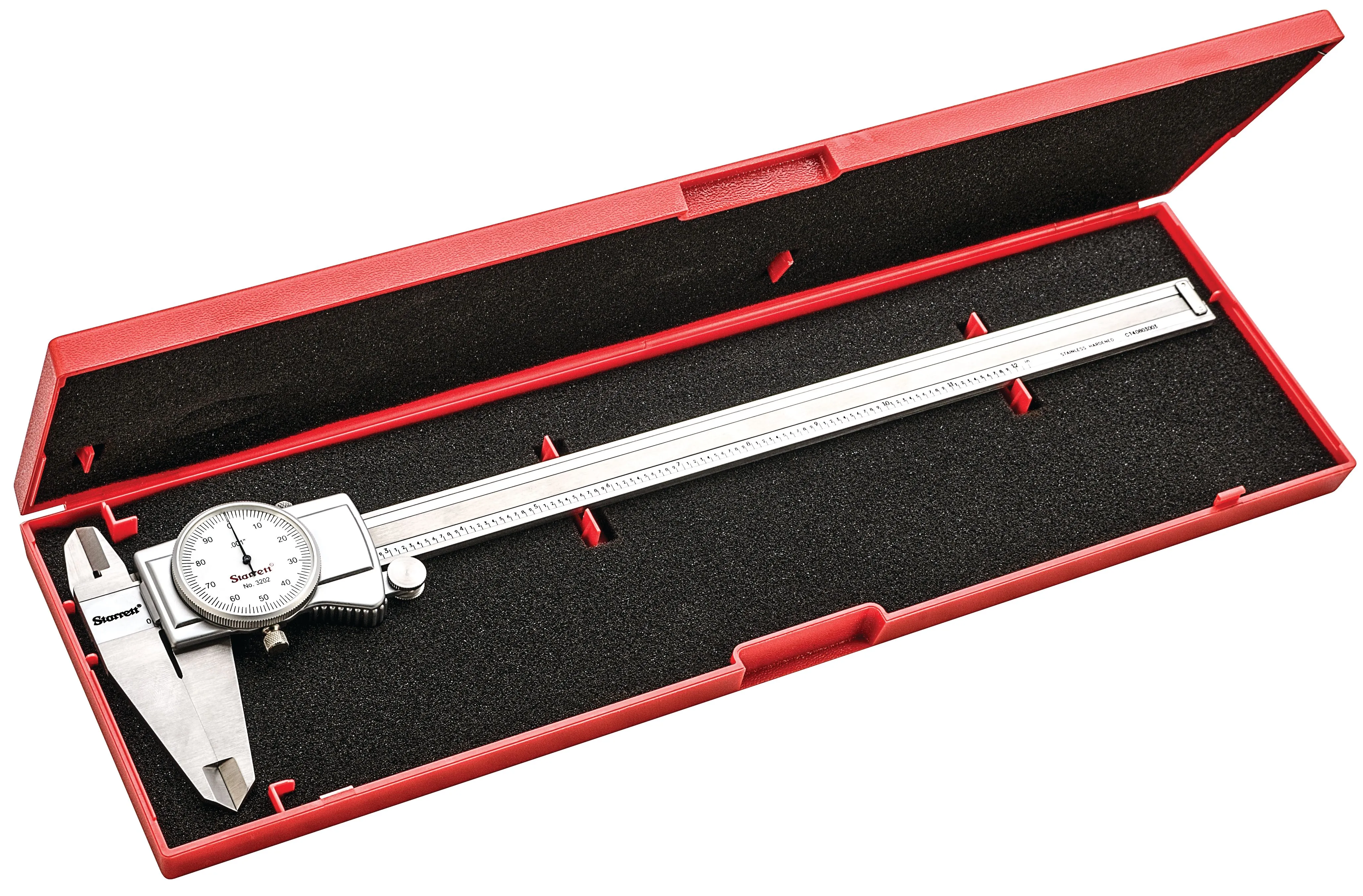 STARRETT 3202-12 Dial Caliper with Case 12 Inch White | AC4GXP 2ZUE1 / 61466