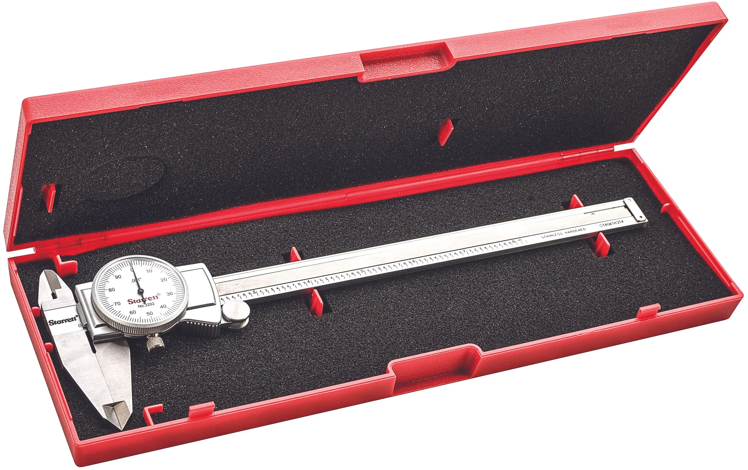 STARRETT 3202-8 Dial Caliper with Case 8 Inch White | AC4GXR 2ZUE4 / 61468