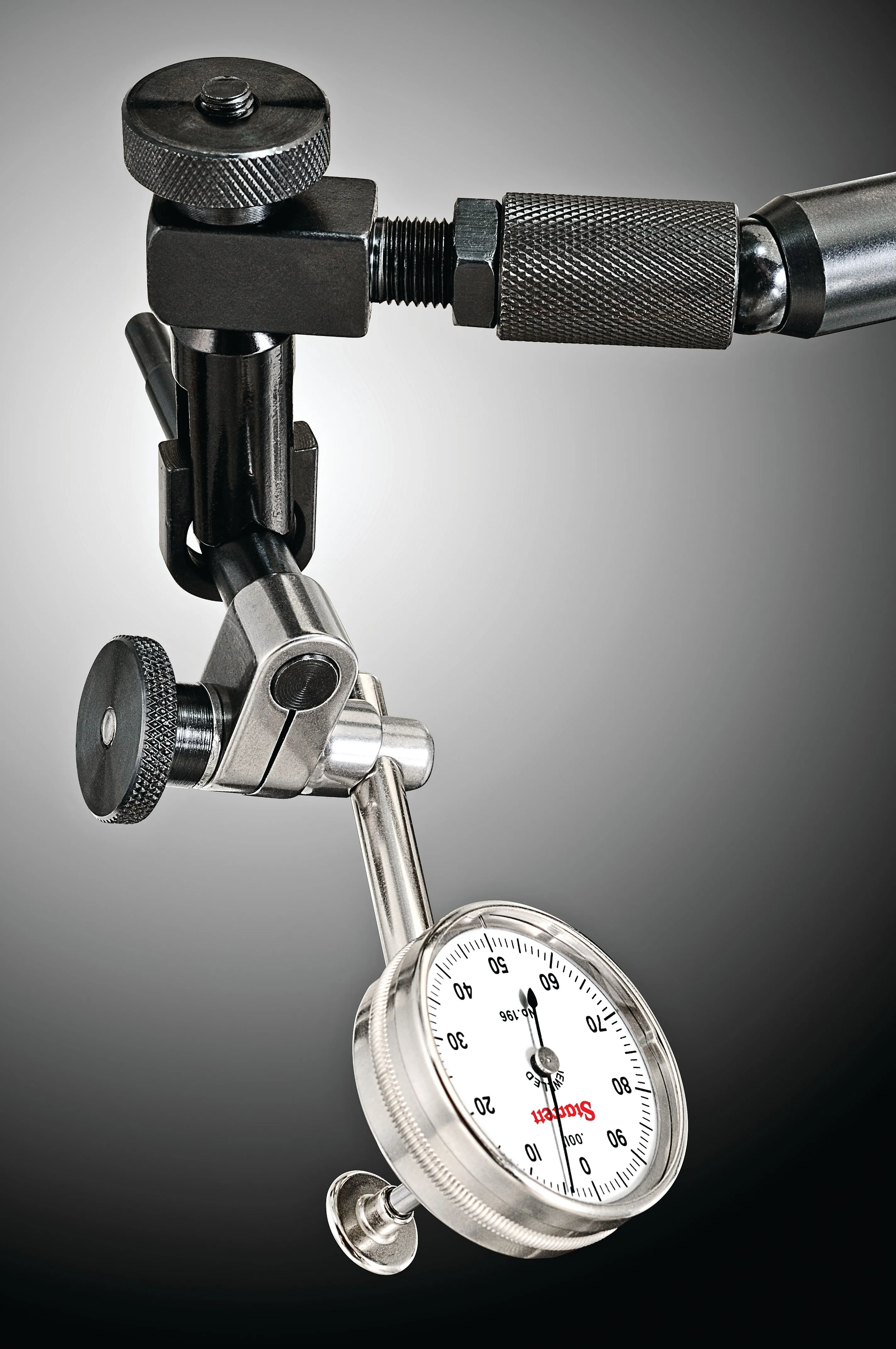 STARRETT 657T Magnetic Base With Post Assembly, 3/8 Inch Hole, Black Finish | AC4GZR 2ZUL6 / 52760